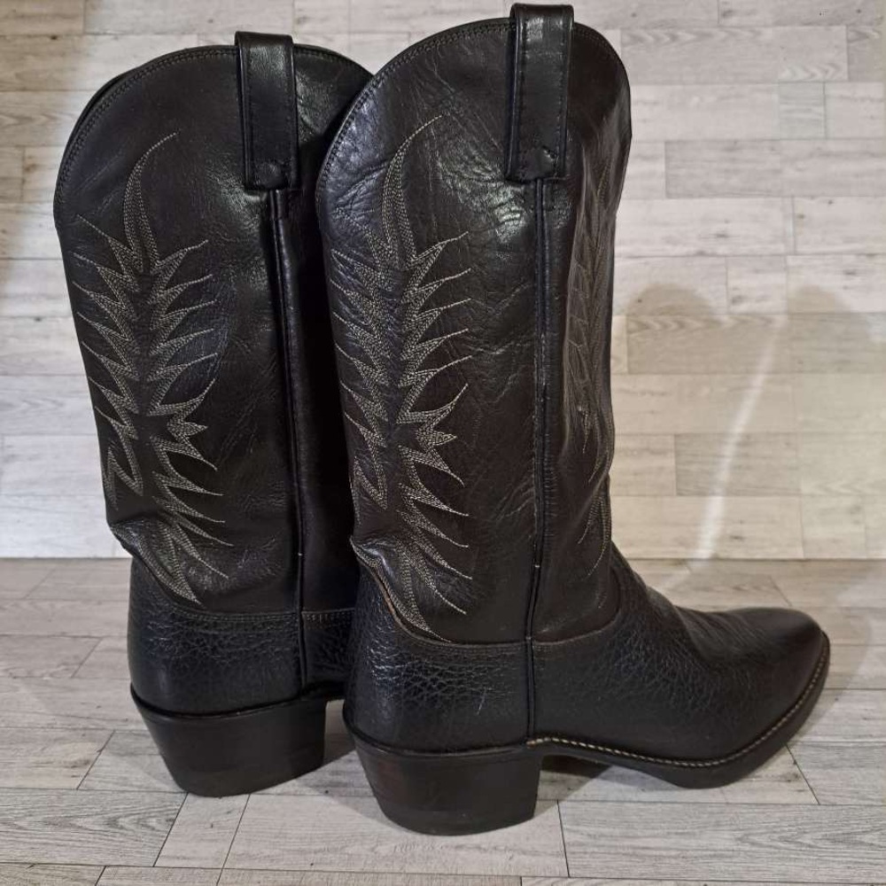 Men's Dan Post Milwaukee Western Black Leather Rodeo Cowboy Boots Size 14 - Picture 5 of 10